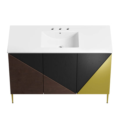 Modway Outlet Alchemist 48" Single Sink Bathroom Vanity by Modway  Bathroom Furniture White Black - EEI-6466-WHI-BLK