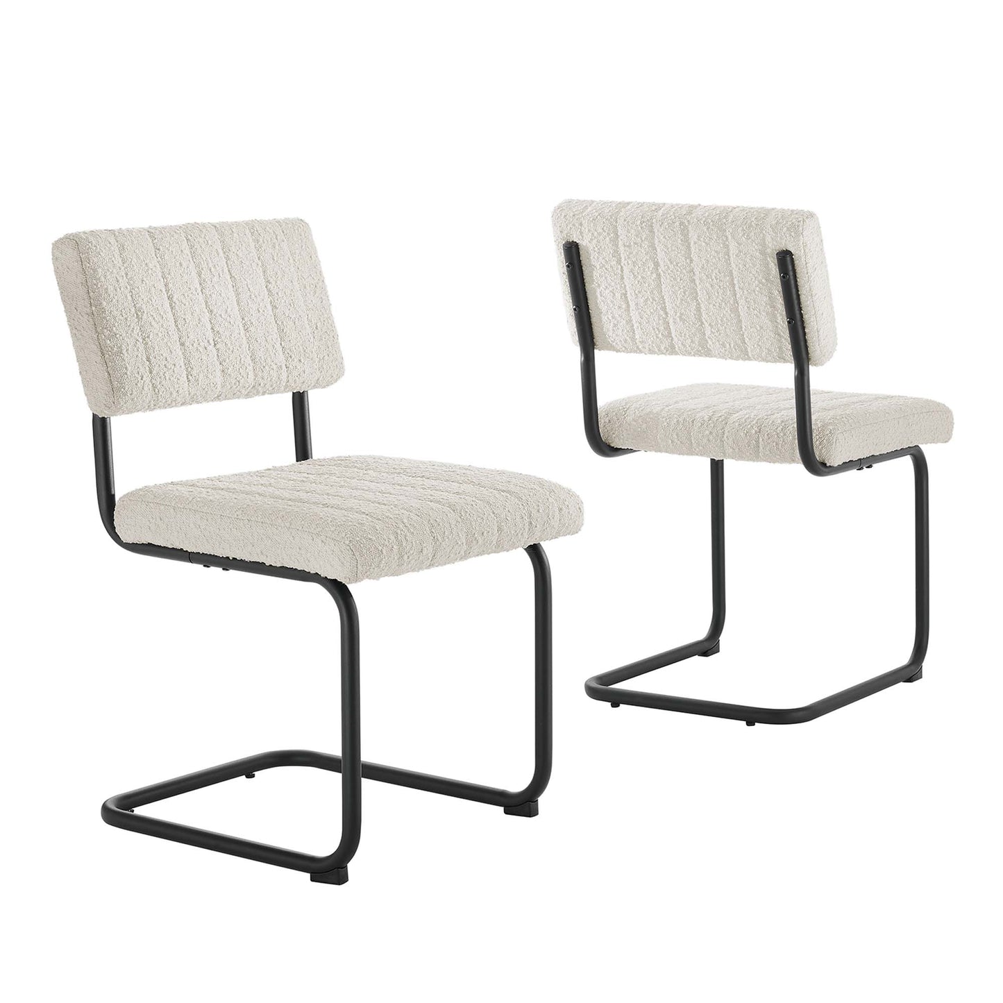 Modway Outlet Parity Boucle Dining Side Chairs Set of 2 by Modway  Bar and Dining Furniture Black Ivory - EEI-6469-BLK-IVO