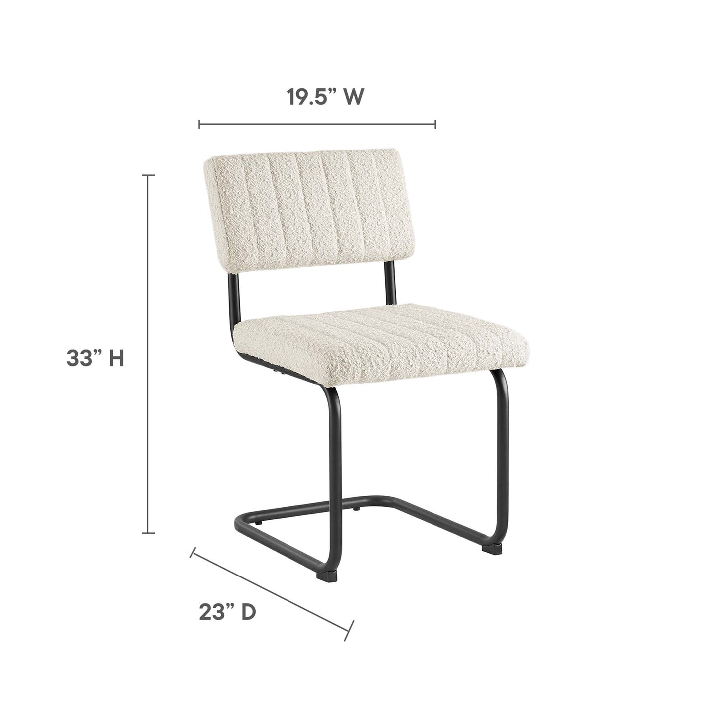 Modway Outlet Parity Boucle Dining Side Chairs Set of 2 by Modway  Bar and Dining Furniture Black Ivory - EEI-6469-BLK-IVO