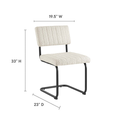 Modway Outlet Parity Boucle Dining Side Chairs Set of 2 by Modway  Bar and Dining Furniture Black Ivory - EEI-6469-BLK-IVO