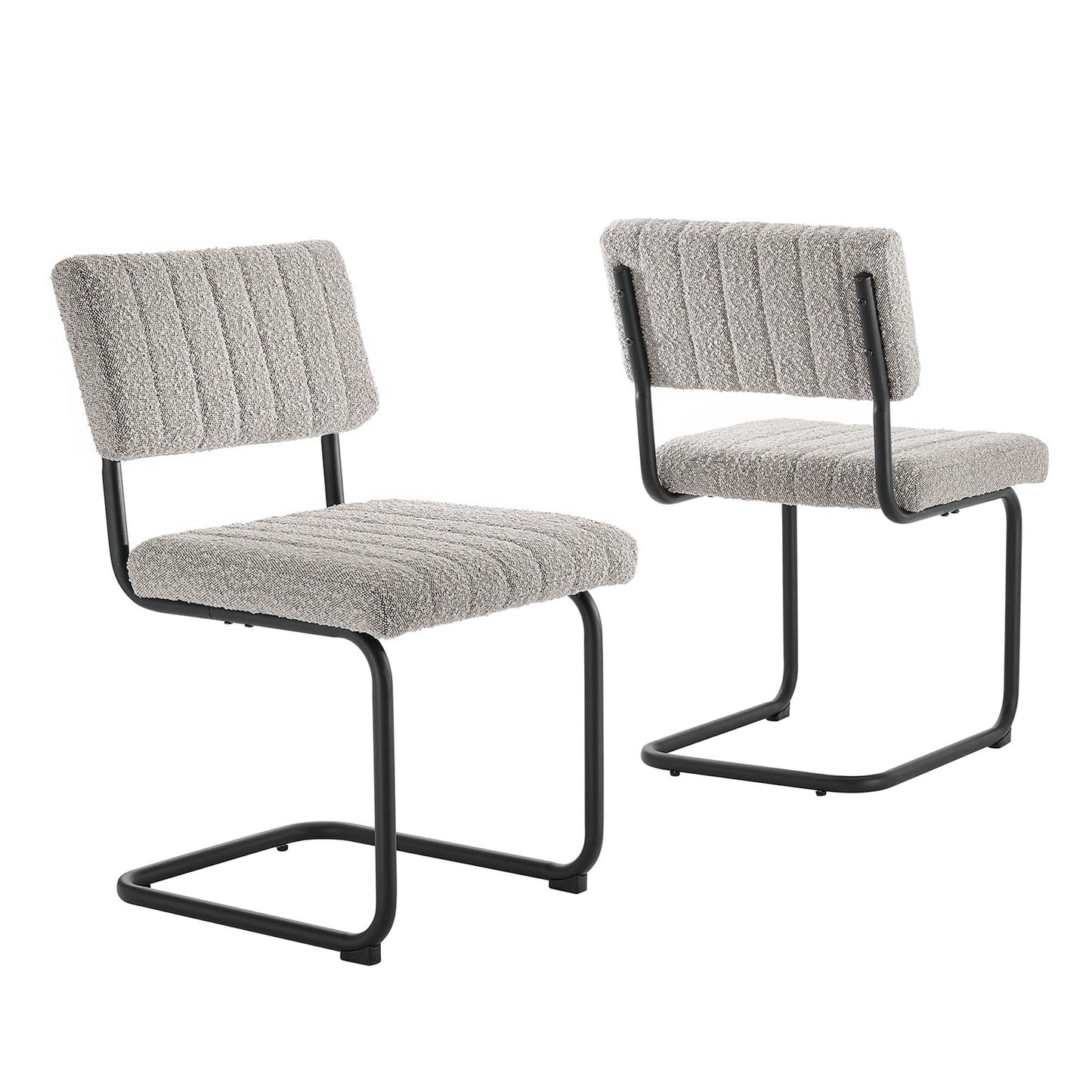 Modway Outlet Parity Boucle Dining Side Chairs Set of 2 by Modway  Bar and Dining Furniture Black Taupe - EEI-6469-BLK-TAU