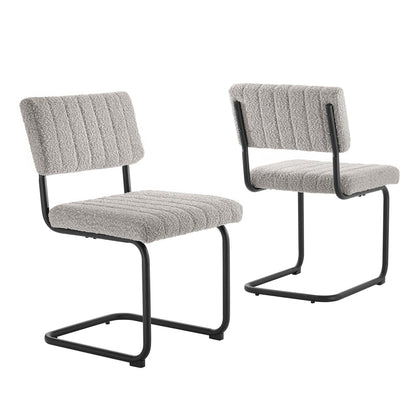 Modway Outlet Parity Boucle Dining Side Chairs Set of 2 by Modway  Bar and Dining Furniture Black Taupe - EEI-6469-BLK-TAU