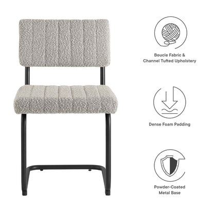 Modway Outlet Parity Boucle Dining Side Chairs Set of 2 by Modway  Bar and Dining Furniture Black Taupe - EEI-6469-BLK-TAU