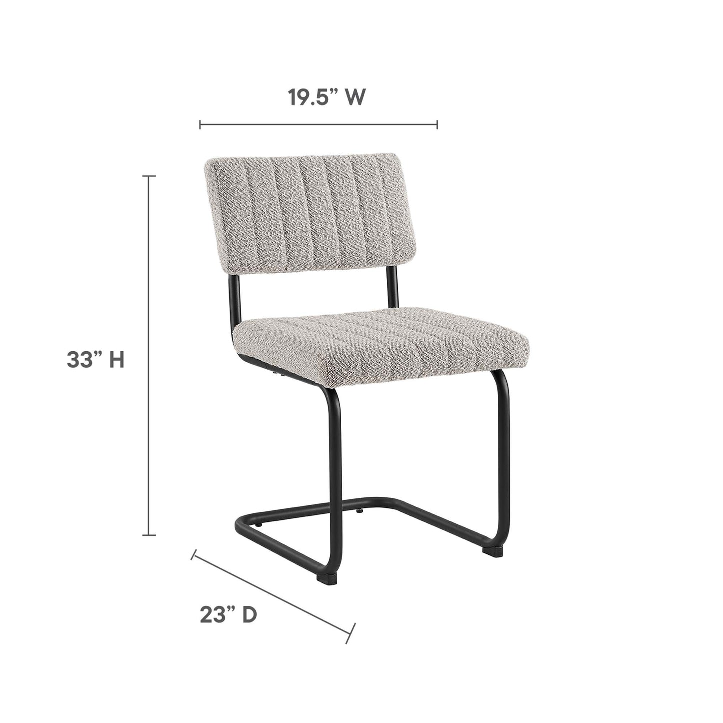 Modway Outlet Parity Boucle Dining Side Chairs Set of 2 by Modway  Bar and Dining Furniture Black Taupe - EEI-6469-BLK-TAU