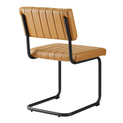 Modway - Parity Vegan Leather Dining Side Chairs Set of 2 by Modway  Bar and Dining Dining Chairs Brown - EEI-6470-BLK-TAN