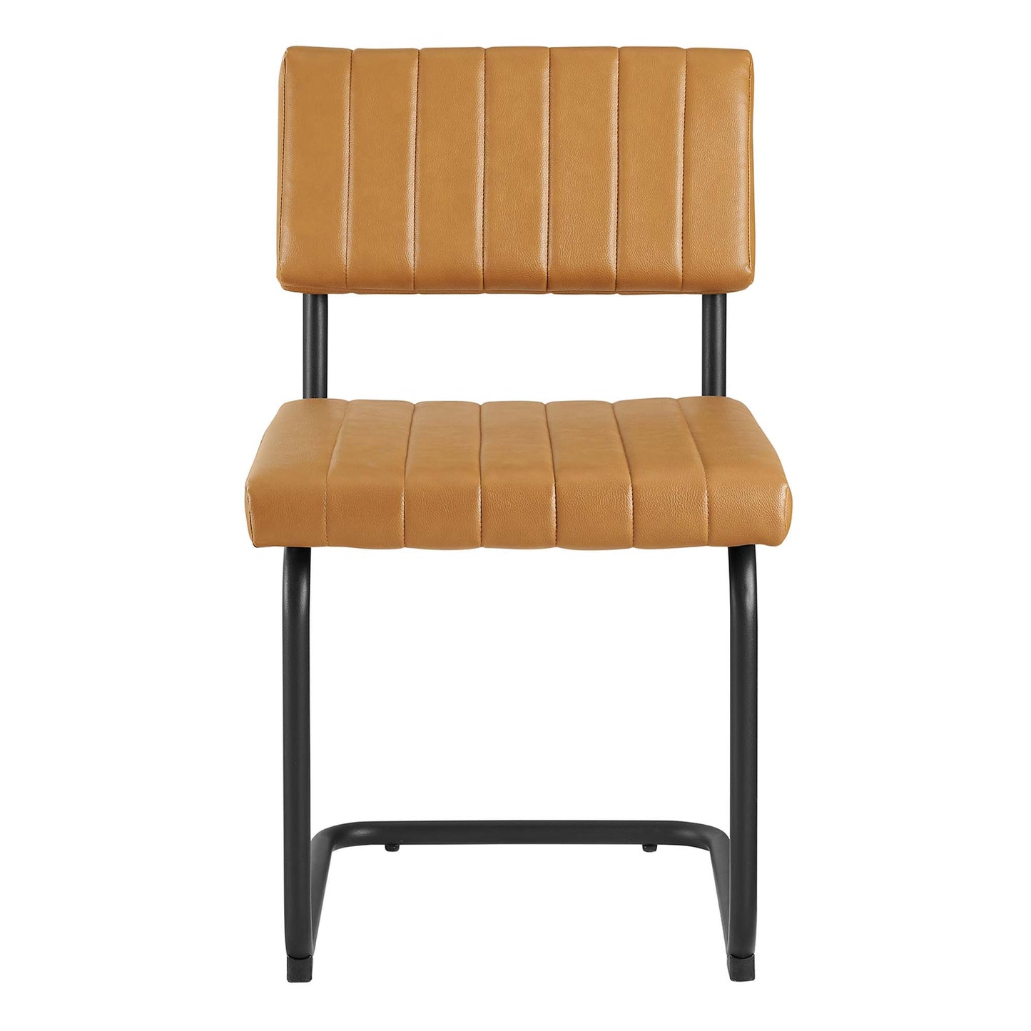 Modway - Parity Vegan Leather Dining Side Chairs Set of 2 by Modway  Bar and Dining Dining Chairs Brown - EEI-6470-BLK-TAN