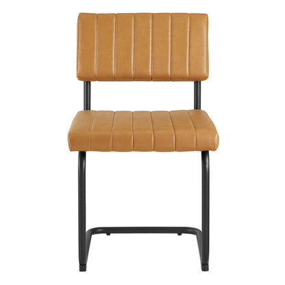 Modway - Parity Vegan Leather Dining Side Chairs Set of 2 by Modway  Bar and Dining Dining Chairs Brown - EEI-6470-BLK-TAN