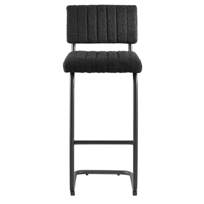 Modway Outlet Parity Boucle Bar Stools Set of 2 by Modway  Bar and Dining Furniture Black Black - EEI-6473-BLK-BLK