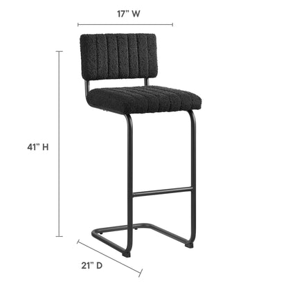 Modway Outlet Parity Boucle Bar Stools Set of 2 by Modway  Bar and Dining Furniture Black Black - EEI-6473-BLK-BLK