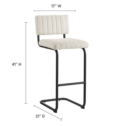Modway Outlet Parity Boucle Bar Stools Set of 2 by Modway  Bar and Dining Furniture Black Ivory - EEI-6473-BLK-IVO