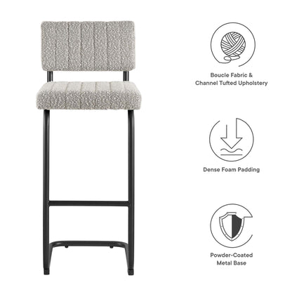 Modway Outlet Parity Boucle Bar Stools Set of 2 by Modway  Bar and Dining Furniture Black Taupe - EEI-6473-BLK-TAU