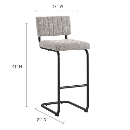 Modway Outlet Parity Boucle Bar Stools Set of 2 by Modway  Bar and Dining Furniture Black Taupe - EEI-6473-BLK-TAU