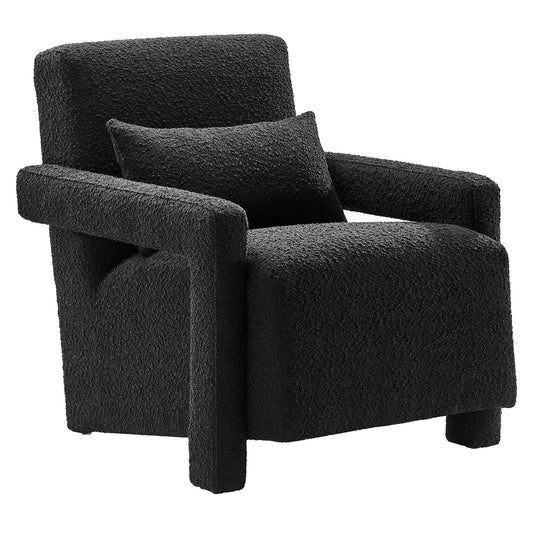 Modway Outlet Mirage Boucle Upholstered Armchair by Modway  Living Room Furniture Black - EEI-6475-BLK