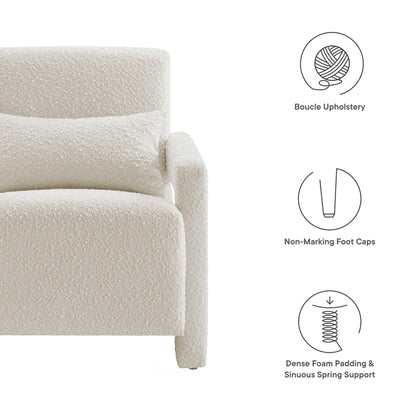Modway - Mirage Boucle Upholstered Armchair by Modway  Living Room Sofas and Armchairs White - EEI-6475-IVO