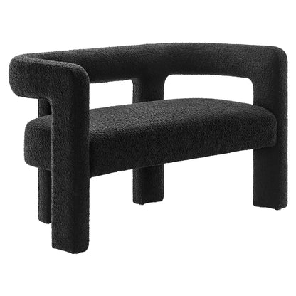 Modway - Kayla Boucle Upholstered Loveseat by Modway  Living Room Sofas and Armchairs Black - EEI-6477-BLK
