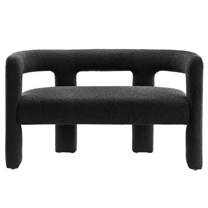 Modway - Kayla Boucle Upholstered Loveseat by Modway  Living Room Sofas and Armchairs Black - EEI-6477-BLK