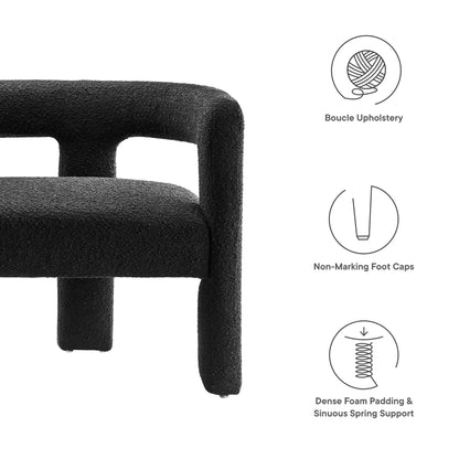 Modway - Kayla Boucle Upholstered Loveseat by Modway  Living Room Sofas and Armchairs Black - EEI-6477-BLK