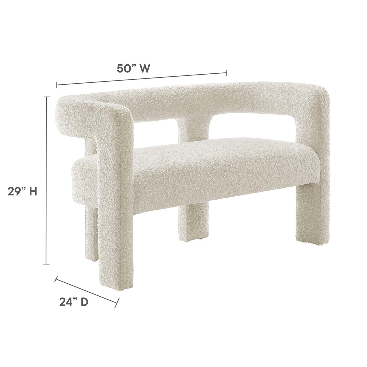 Modway - Kayla Boucle Upholstered Loveseat by Modway  Living Room Sofas and Armchairs White - EEI-6477-IVO