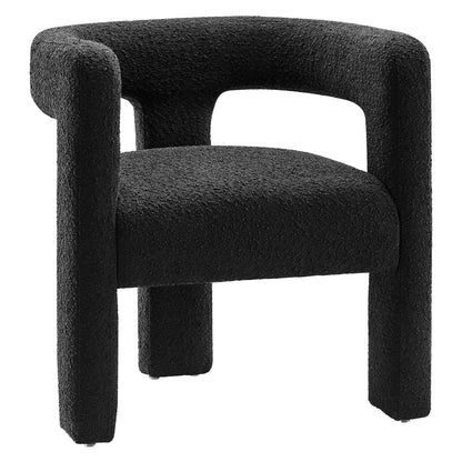 Modway - Kayla Boucle Upholstered Armchair by Modway  Living Room Sofas and Armchairs Black - EEI-6479-BLK