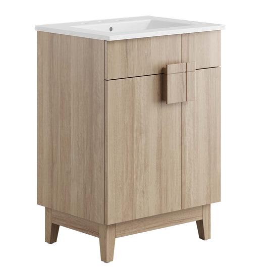 Modway - Miles 24? Bathroom Vanity by Modway  Bathroom Vanities Brown - EEI-6482-WHI-OAK