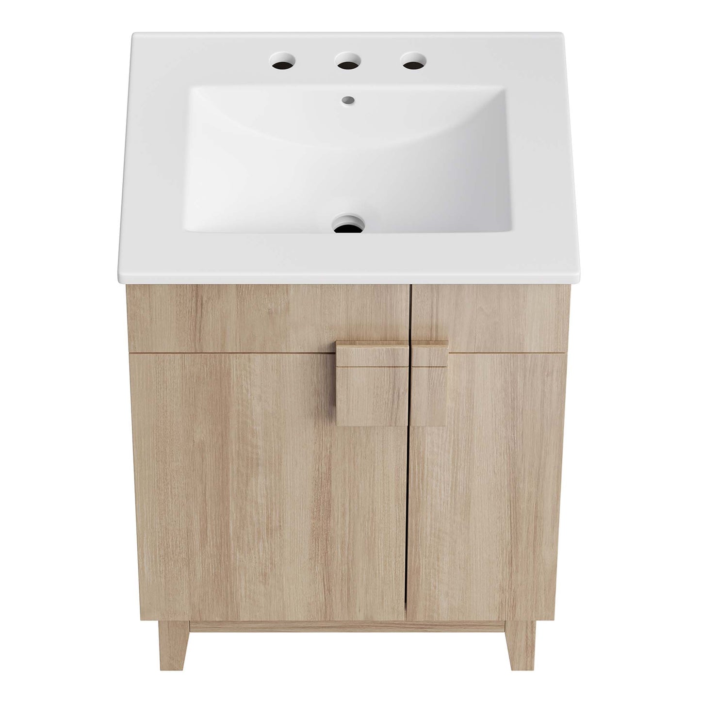 Modway - Miles 24? Bathroom Vanity by Modway  Bathroom Vanities Brown - EEI-6482-WHI-OAK