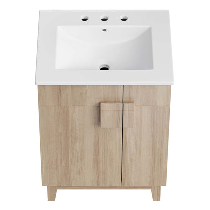 Modway - Miles 24? Bathroom Vanity by Modway  Bathroom Vanities Brown - EEI-6482-WHI-OAK