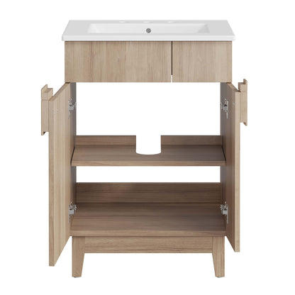 Modway - Miles 24? Bathroom Vanity by Modway  Bathroom Vanities Brown - EEI-6482-WHI-OAK