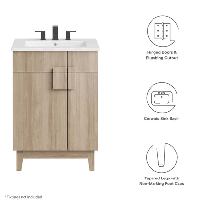Modway - Miles 24? Bathroom Vanity by Modway  Bathroom Vanities Brown - EEI-6482-WHI-OAK