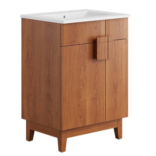 Modway - Miles 24? Bathroom Vanity by Modway  Bathroom Vanities Brown - EEI-6482-WHI-WAL