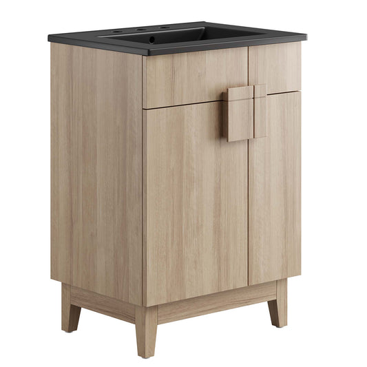 Modway - Miles 24? Bathroom Vanity by Modway  Bathroom Vanities Brown - EEI-6483-BLK-OAK