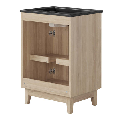Modway - Miles 24? Bathroom Vanity by Modway  Bathroom Vanities Brown - EEI-6483-BLK-OAK