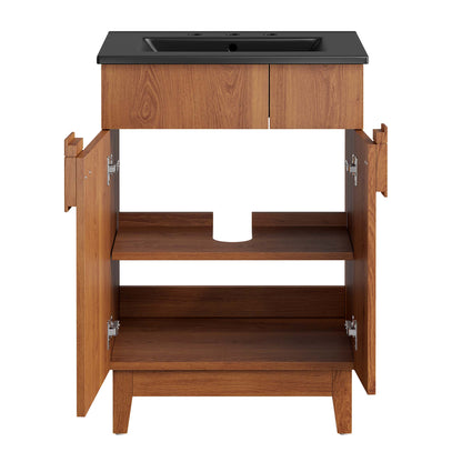 Modway - Miles 24? Bathroom Vanity by Modway  Bathroom Vanities Brown - EEI-6483-BLK-WAL