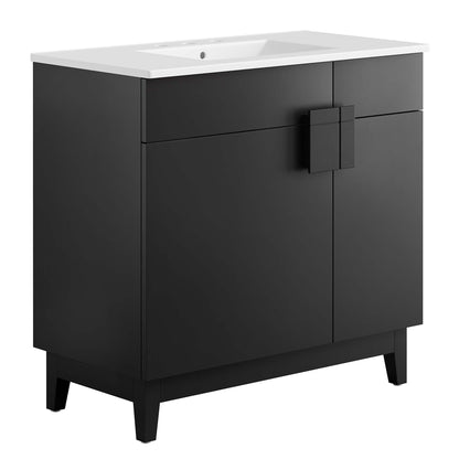 Modway - Miles 36? Bathroom Vanity by Modway  Bathroom Vanities Black - EEI-6484-WHI-BLK