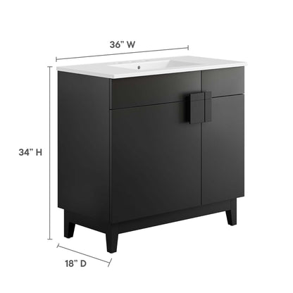 Modway - Miles 36? Bathroom Vanity by Modway  Bathroom Vanities Black - EEI-6484-WHI-BLK