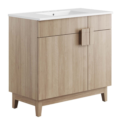 Modway - Miles 36? Bathroom Vanity by Modway  Bathroom Vanities Brown - EEI-6484-WHI-OAK