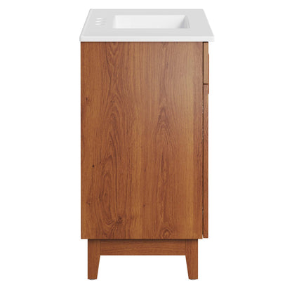 Modway - Miles 36? Bathroom Vanity by Modway  Bathroom Vanities Brown - EEI-6484-WHI-WAL