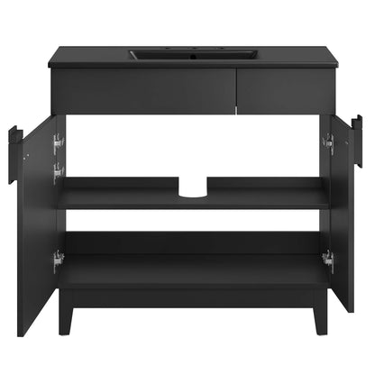 Modway - Miles 36? Bathroom Vanity by Modway  Bathroom Vanities Black - EEI-6485-BLK-BLK