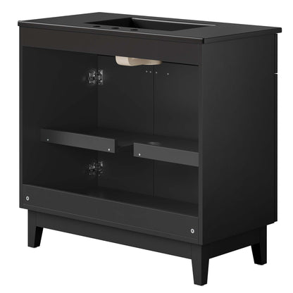 Modway - Miles 36? Bathroom Vanity by Modway  Bathroom Vanities Black - EEI-6485-BLK-BLK