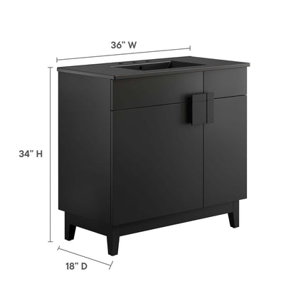 Modway - Miles 36? Bathroom Vanity by Modway  Bathroom Vanities Black - EEI-6485-BLK-BLK