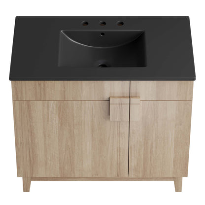 Modway - Miles 36? Bathroom Vanity by Modway  Bathroom Vanities Brown - EEI-6485-BLK-OAK