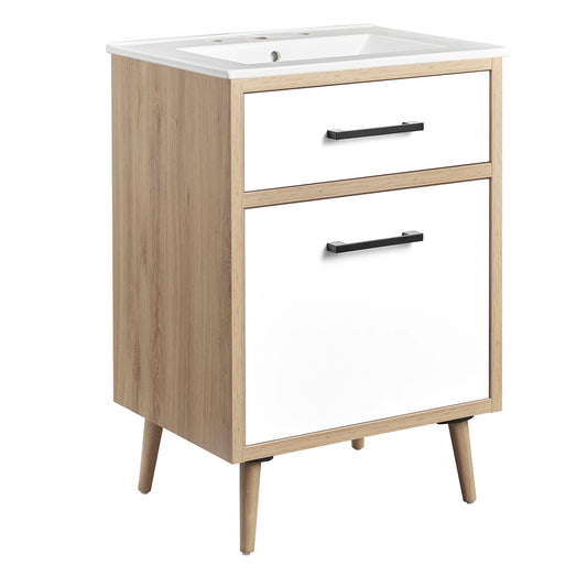 Modway - Maverick 24" Bathroom Vanity by Modway  Bathroom Vanities Brown - EEI-6498-WHI-OAK