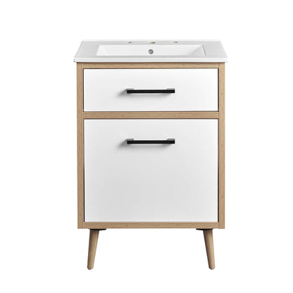 Modway - Maverick 24" Bathroom Vanity by Modway  Bathroom Vanities Brown - EEI-6498-WHI-OAK