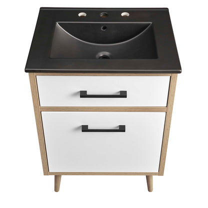 Modway - Maverick 24" Bathroom Vanity by Modway  Bathroom Vanities Brown - EEI-6499-BLK-OAK