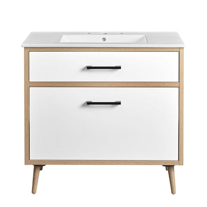 Modway - Maverick 36" Bathroom Vanity by Modway  Bathroom Vanities Brown - EEI-6500-WHI-OAK
