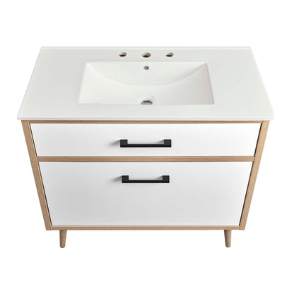Modway - Maverick 36" Bathroom Vanity by Modway  Bathroom Vanities Brown - EEI-6500-WHI-OAK