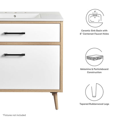 Modway - Maverick 36" Bathroom Vanity by Modway  Bathroom Vanities Brown - EEI-6500-WHI-OAK