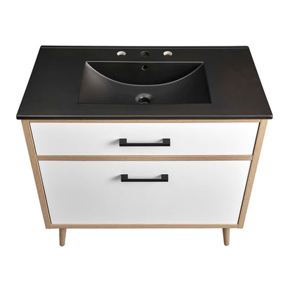Modway - Maverick 36" Bathroom Vanity by Modway  Bathroom Vanities Brown - EEI-6501-BLK-OAK
