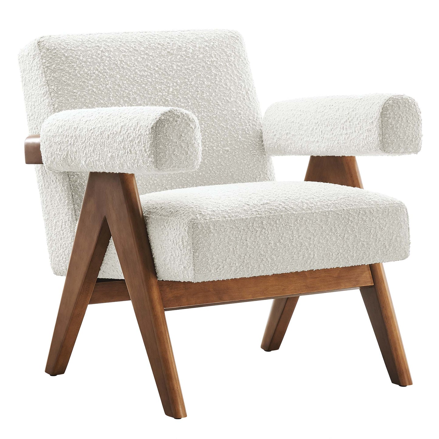 Modway - Lyra Boucle Fabric Armchair by Modway  Living Room Sofas and Armchairs White - EEI-6502-IVO