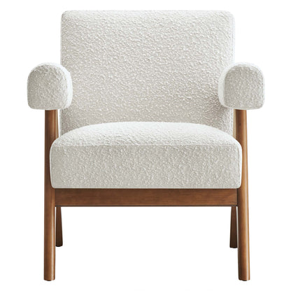 Modway - Lyra Boucle Fabric Armchair by Modway  Living Room Sofas and Armchairs White - EEI-6502-IVO