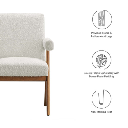 Modway - Lyra Boucle Fabric Dining Room Chair Set of 2 by Modway  Bar and Dining Dining Chairs White - EEI-6506-IVO